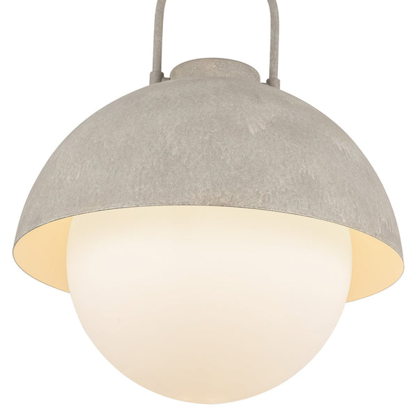 Wichita 16" Dome Pendant Light, Steel Shade/Opal Matte Glass