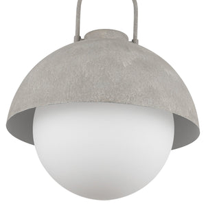 Wichita 16" Dome Pendant Light, Steel Shade/Opal Matte Glass
