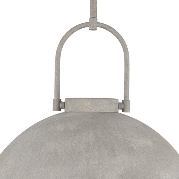 Wichita 16" Dome Pendant Light, Steel Shade/Opal Matte Glass