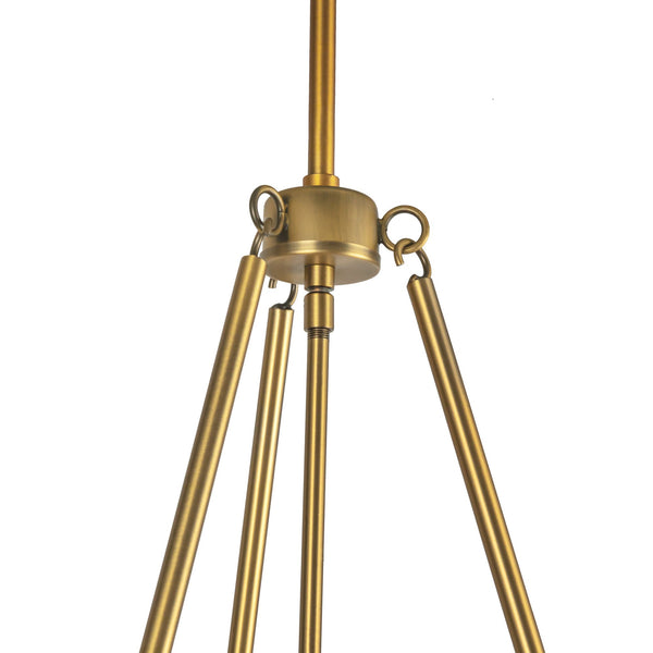 Hudson 18" Pendant Light, Aged Gold/White Linen