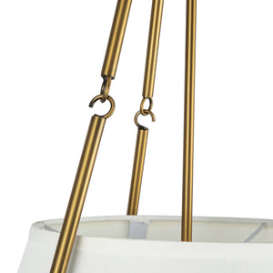 Caeryn 18" Pendant Light, Aged Gold/White Linen