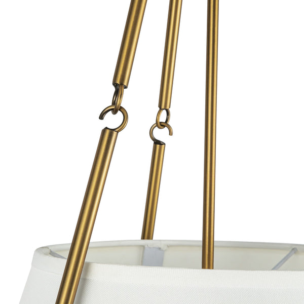 Hudson 18" Pendant Light, Aged Gold/White Linen