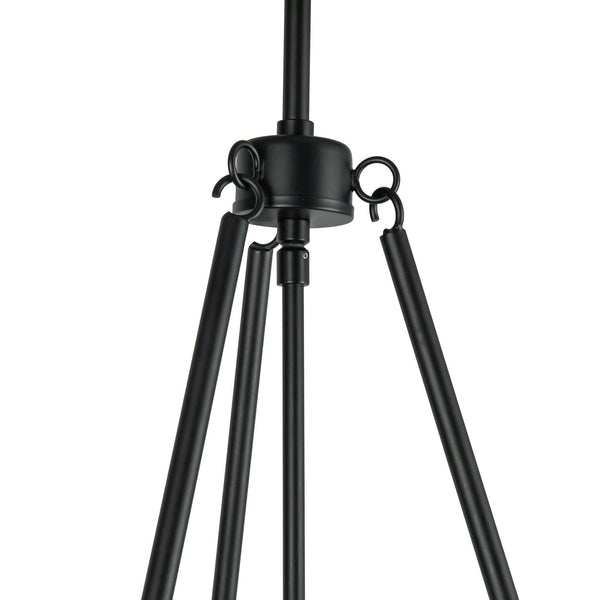 Hudson 18" Pendant Light, Matte Black/White Linen