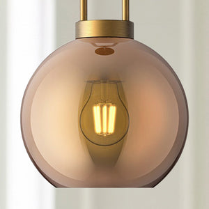 Emi 8" Orb Pendant, Aged Gold/Copper Glass