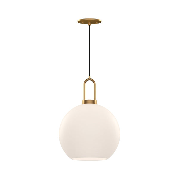 Emi 10" Pendant Light, Aged Gold/Opal Matte Glass