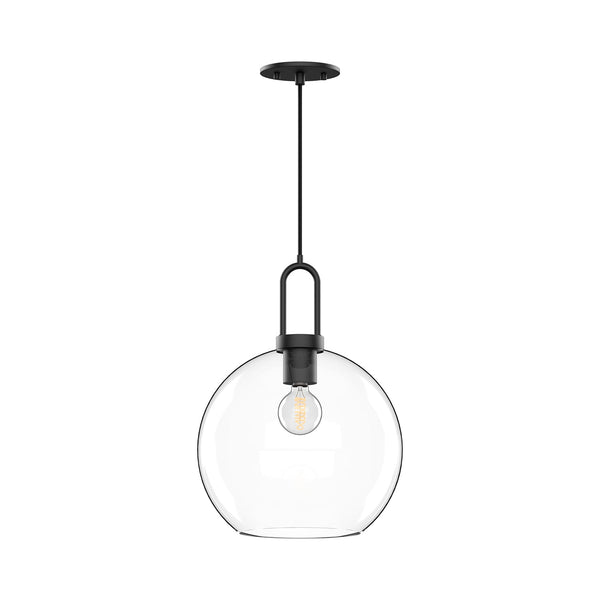 Emi 10" Pendant Light, Clear Glass/Matte Black
