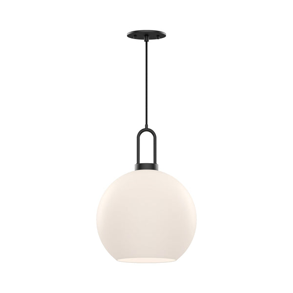 Emi 10" Pendant Light, Matte Black/Opal Matte Glass
