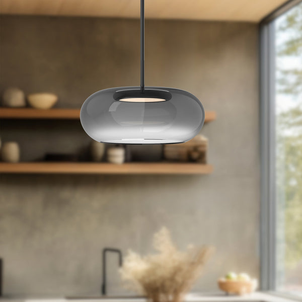 Éclat 14" LED Pendant Light, Black/Copper