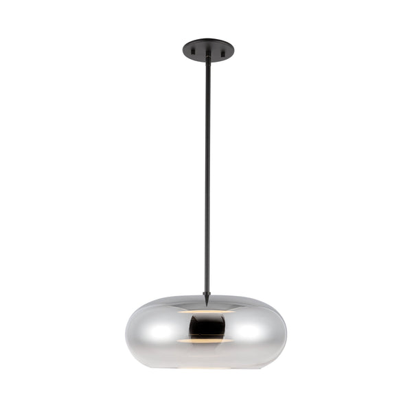 Éclat 14" LED Pendant Light, Black/Chrome