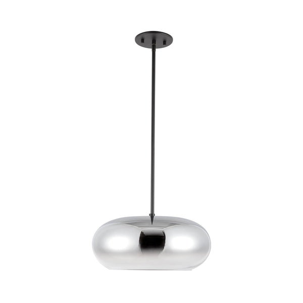 Éclat 14" LED Pendant Light, Black/Chrome