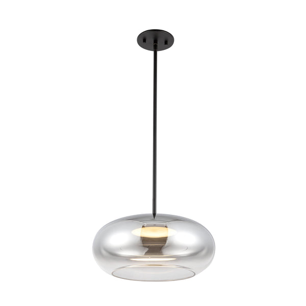 Éclat 14" LED Pendant Light, Black/Chrome