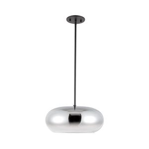 Liora 14" LED Pendant Light, Black/Chrome