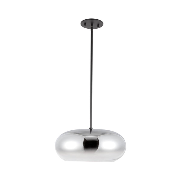 Liora 14" LED Pendant Light, Black/Chrome