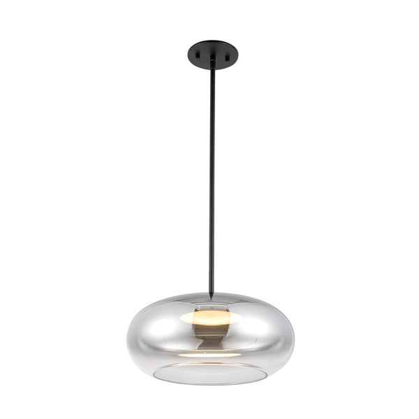 Liora 14" LED Pendant Light, Black/Chrome