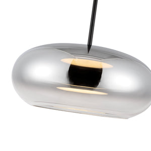 Liora 14" LED Pendant Light, Black/Chrome