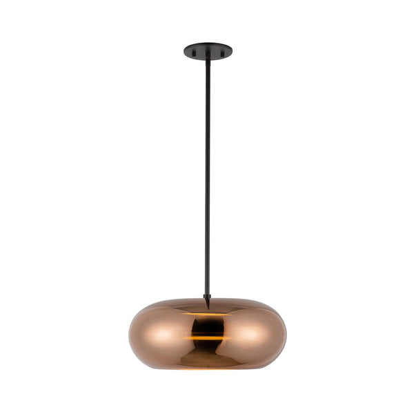 Éclat 14" LED Pendant Light, Black/Copper