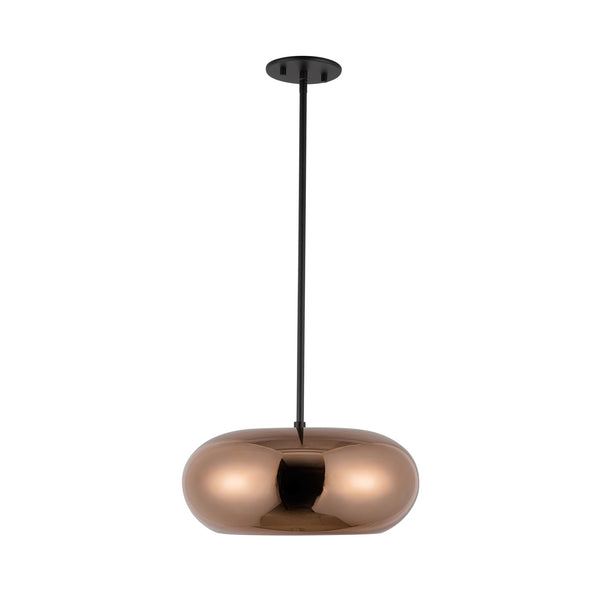 Éclat 14" LED Pendant Light, Black/Copper