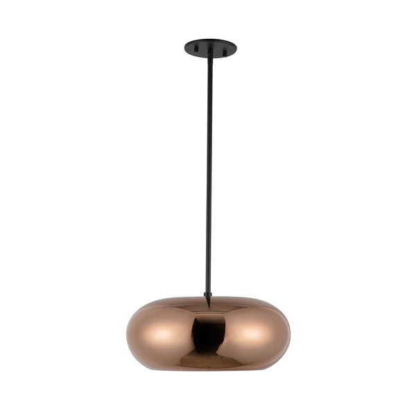 Liora 14" LED Pendant Light, Black/Copper