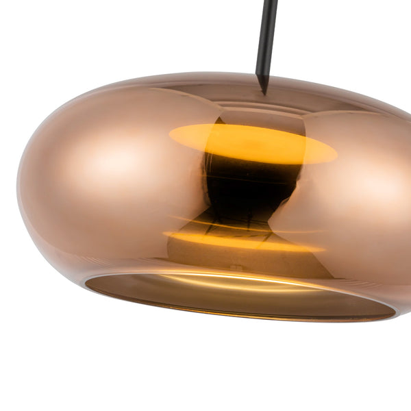 Liora 14" LED Pendant Light, Black/Copper