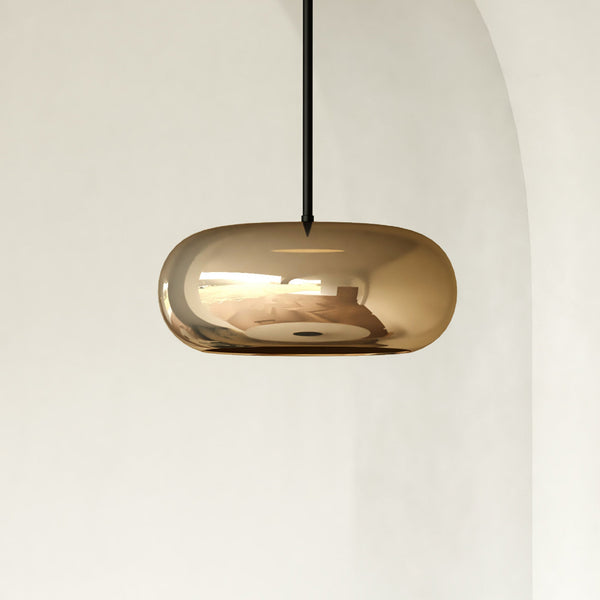 Liora 14" LED Pendant Light, Black/Copper