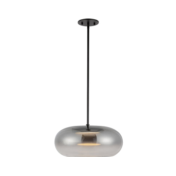 Éclat 14" LED Pendant Light, Black/Chrome