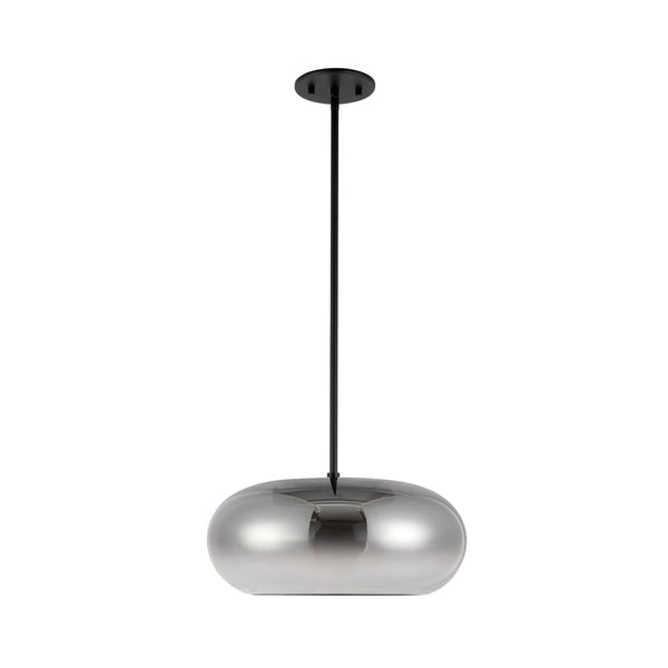 Éclat 14" LED Pendant Light, Black/Smoked