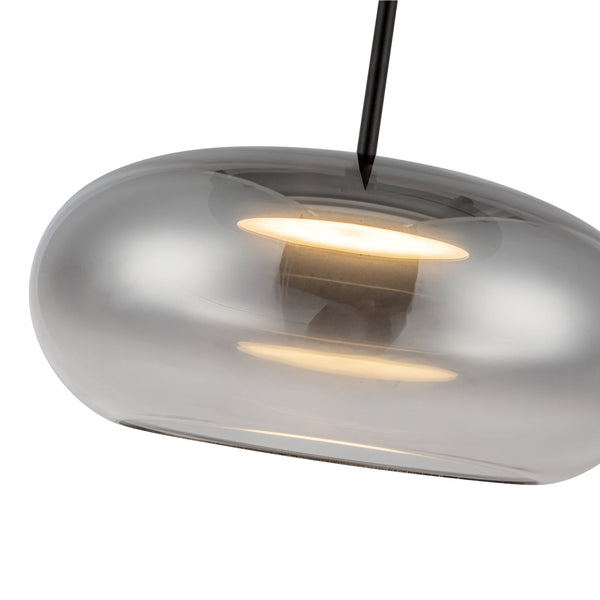 Éclat 14" LED Pendant Light, Black/Smoked