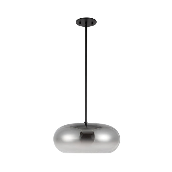Liora 14" LED Pendant Light, Black/Smoked
