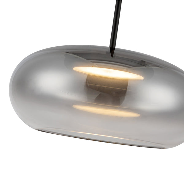 Liora 14" LED Pendant Light, Black/Smoked
