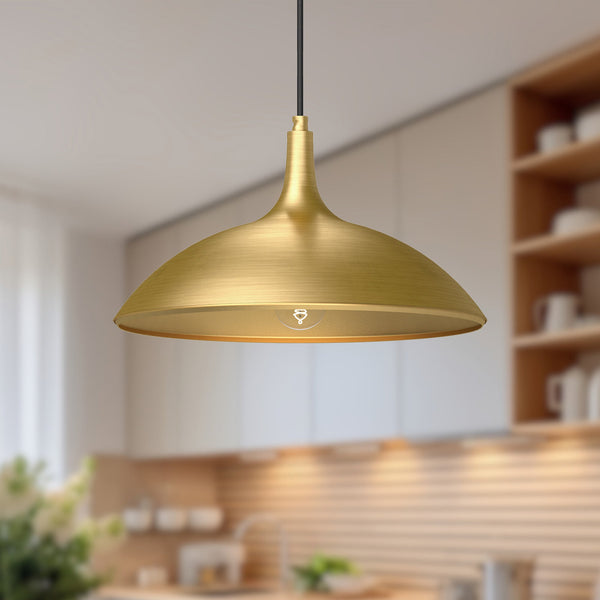 Sora 14" Pendant Light, Brushed Gold