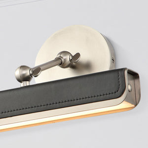 Tribeca 12" Picture Light, Aged Nickel/Tuxedo Leather
