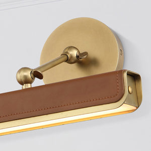 Tribeca 12" Picture Light, Vintage Brass/Cognac Leather