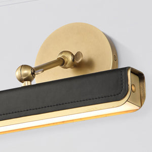 Tribeca 12" Picture Light, Vintage Brass/Tuxedo Leather