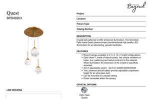 Quest 12'' LED Pendant, Black