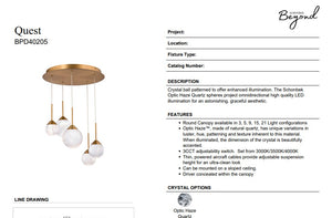 Quest 17'' LED Pendant, Black