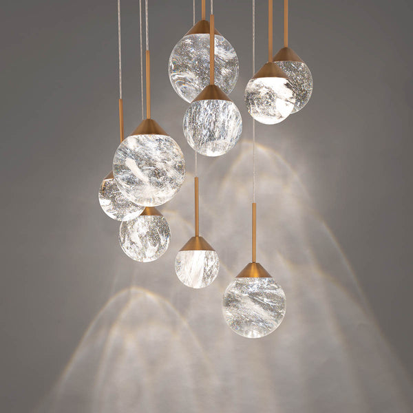Quest 12'' LED Pendant, Aged Brass