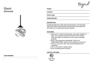 Quest 5'' LED Mini Pendant, Black