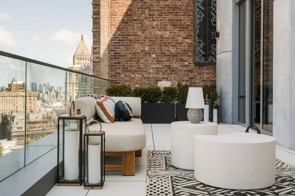 Corion 6" One Light Table Lamp, Patina Brass / Textured Black