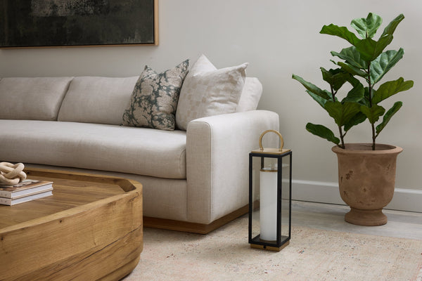 Corion 6" One Light Table Lamp, Patina Brass / Textured Black