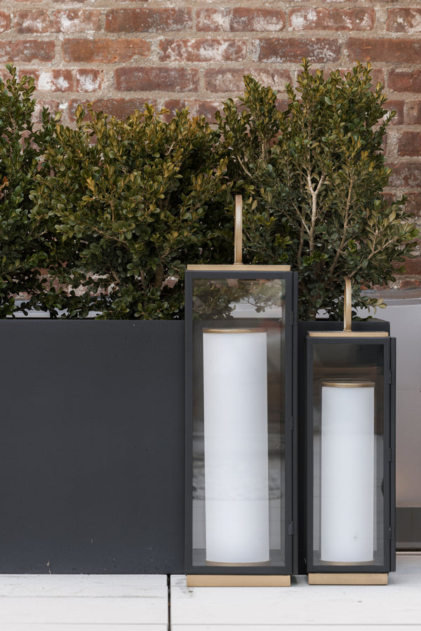 Corion 6" One Light Table Lamp, Patina Brass / Textured Black