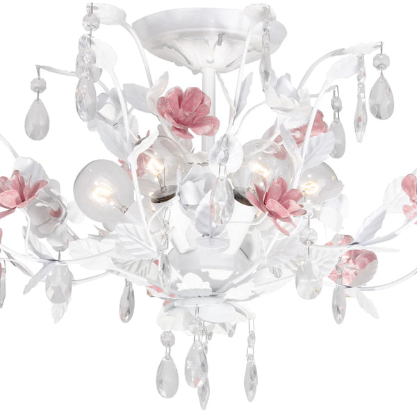 Rosie 20'' Six Light Semi Flush Mount, White