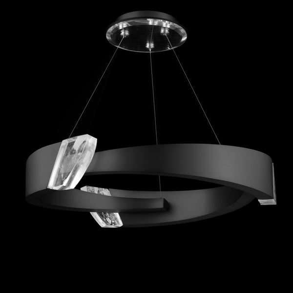 Embrace 34.5'' LED Pendant, Black with Clear Optic Crystal