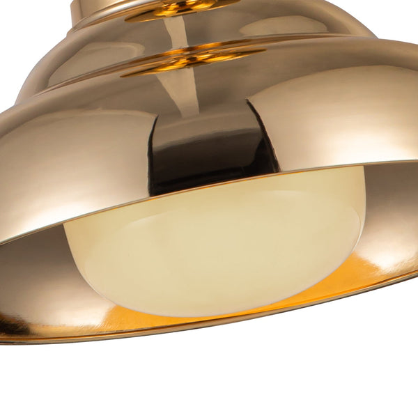 Paisano 12" Semi-Flush Ceiling Light, Polished Brass/Glossy Opal