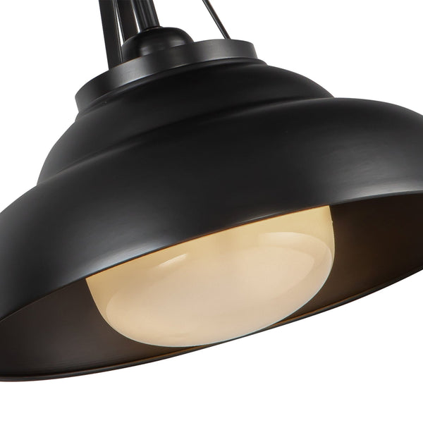 Paisano 12" Semi-Flush Ceiling Light, Urban Bronze/Glossy Opal
