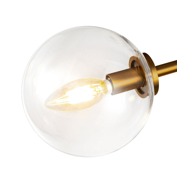 Venus 15" Three-Light Semi-Flush Ceiling Light, Aged Gold/Clear Glass