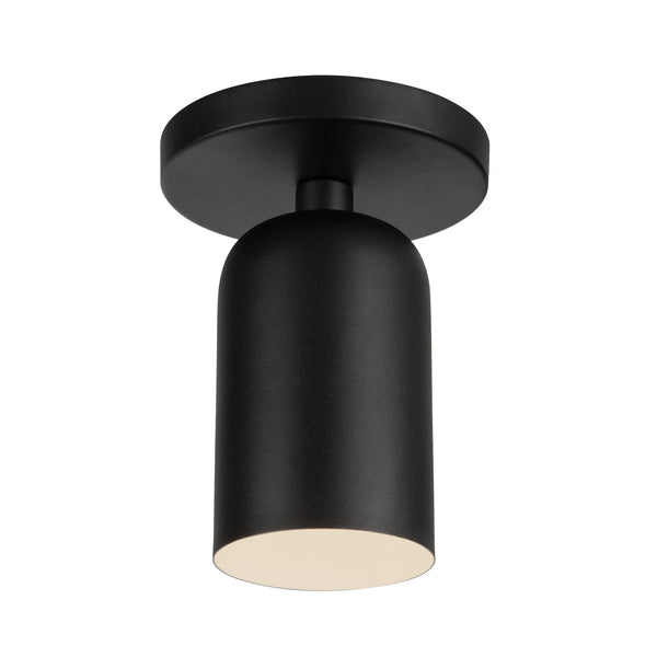 Solenne 4" Semi-Flush Ceiling Light, Black