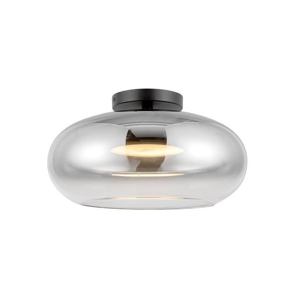 Liora 14" Semi-Flush Ceiling Light, Black/Chrome