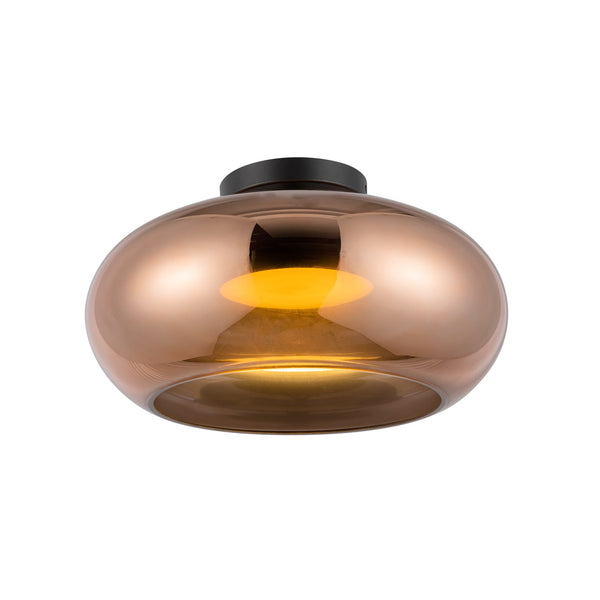 Liora 14" Semi-Flush Ceiling Light, Black/Copper