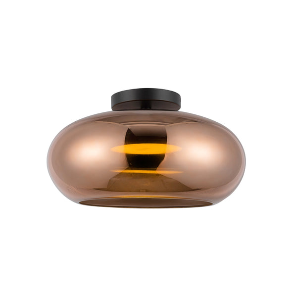 Liora 14" Semi-Flush Ceiling Light, Black/Copper