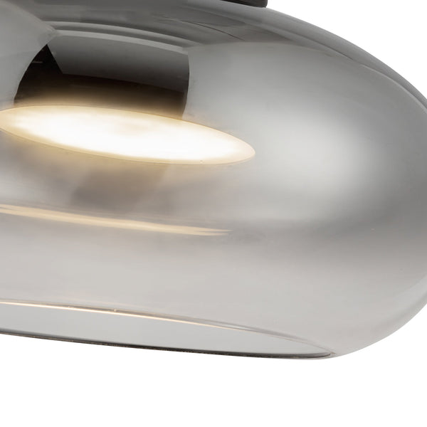 Liora 14" Semi-Flush Ceiling Light, Black/Smoked